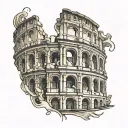 roman colosseum tattoo design idea
