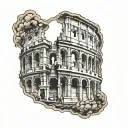 roman colosseum tattoo design idea