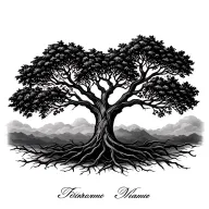 simple family tree with names incorporated no background tattoo design idea