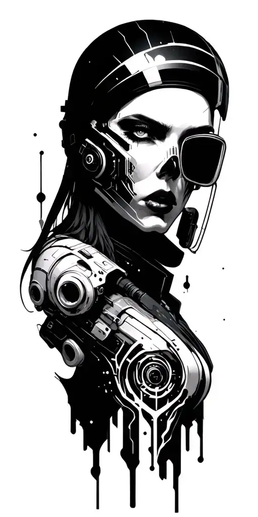 cyberpunk inspired tattoo design incorporating tattoo design idea