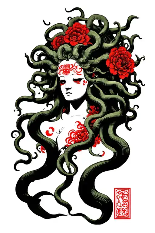Medusa head tattoo design idea