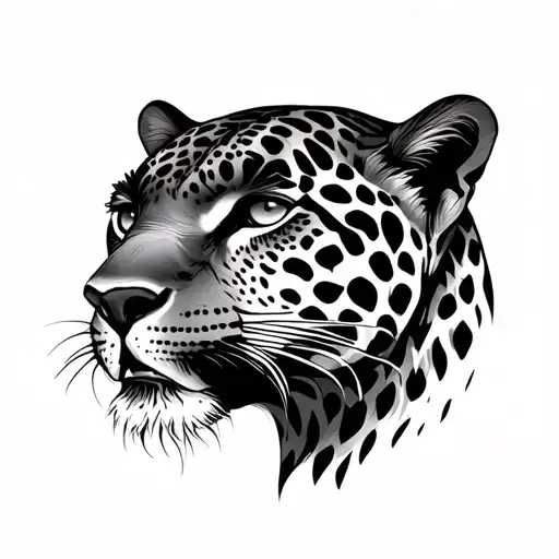 Jaguar print on ear tattoo design idea