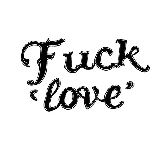 "Fuck love" 2x2 tattoo design idea