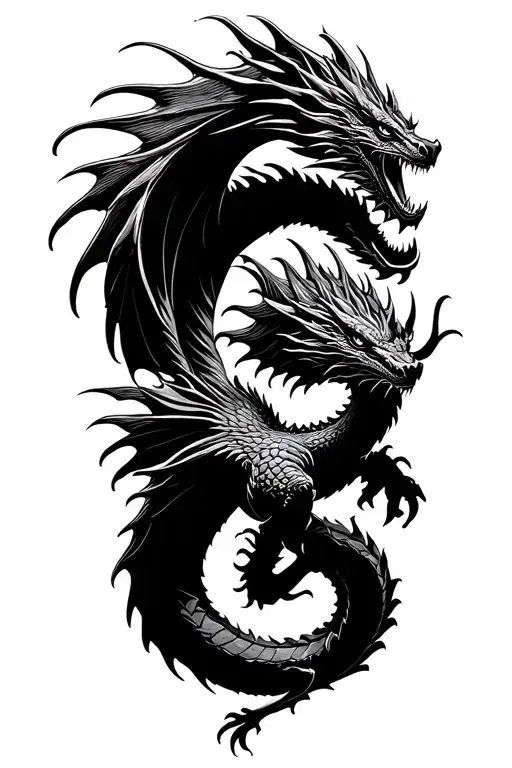 dragon flying tattoo design idea