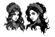 Maya and Arya names incorporated tattoo design idea