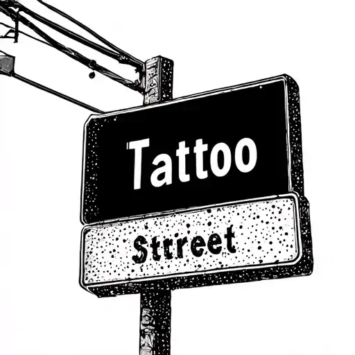 Street sign tattoo design idea