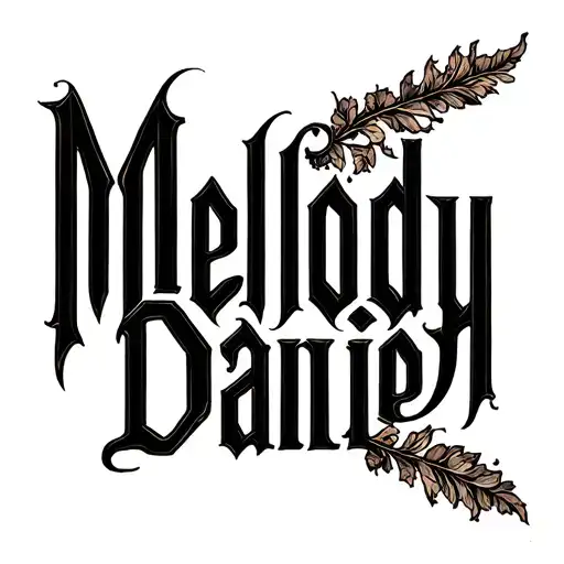 "Melody Daniel" ambigram tattoo tattoo design idea