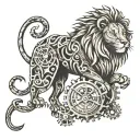 lion made from clock gears tattoo design idea