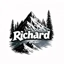 mountain the name Richard tattoo design idea