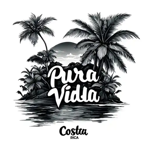 Costa Rica theme with "Pura Vida" tattoo design idea