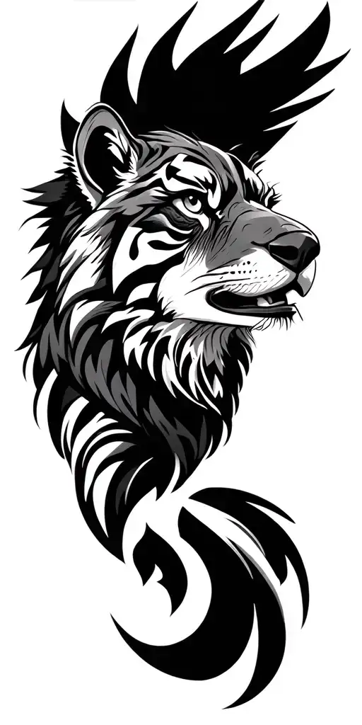 Lion face Tiger face Wolf face Eagle  face design tattoo design idea