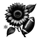 Sunflower, football, snowflake, love tattoo design idea