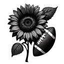 Sunflower, football, snowflake, love tattoo design idea