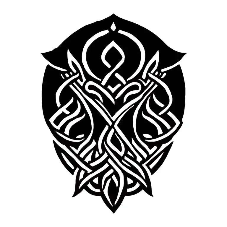 Celtic knotwork intertwined tattoo design idea