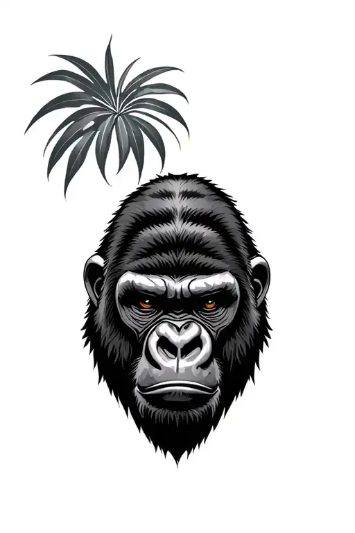 gorilla face tattoo design idea