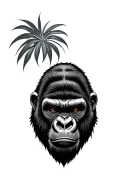 gorilla face tattoo design idea