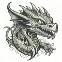 Toothless dragon with electroencephalogram tattoo design idea
