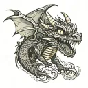 Toothless dragon with electroencephalogram tattoo design idea