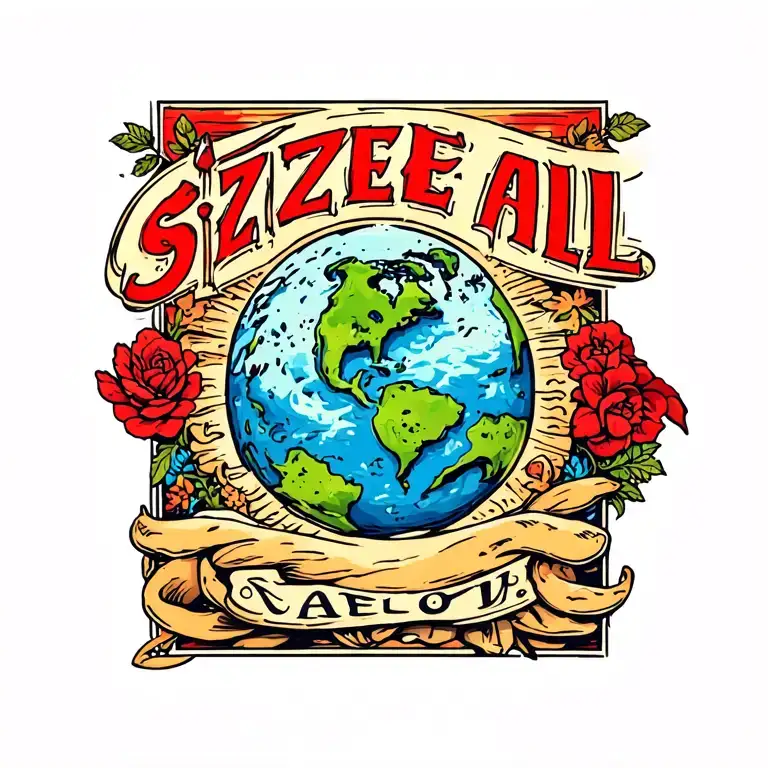 "Seize all" Flat Earth tattoo design idea