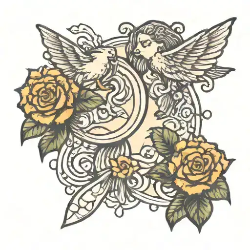 gemini zodiac sign tattoo design idea