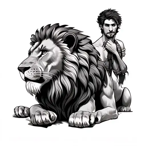 Daniel And The Lions Den tattoo design idea