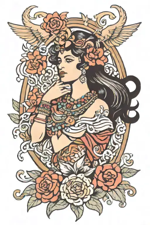 Nike Goddess tattoo design idea