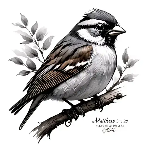 Sparrow with matthew 6:26 tattoo design tattoo design idea
