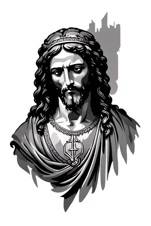 Black Jesus tattoo design idea