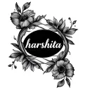 name harshita tattoo design idea