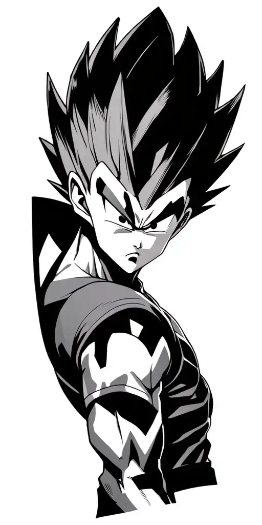 Vegeta anime character tattoo design idea