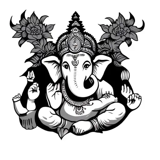 "Embrace the powerful synergy of Lord Ganesha and the name Amurtha tattoo design idea