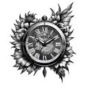timepiece for deceased dad tattoo design idea