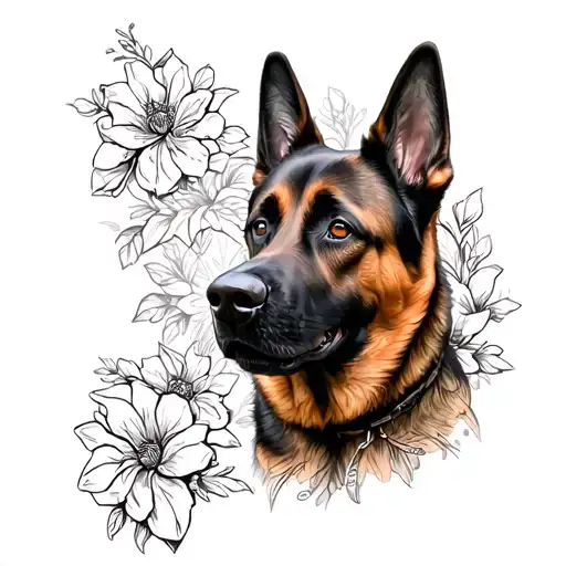 Memorial tattoo for my Belgian Malinois, Ryder, born on 11/27/2015 and died on 06/28/2024 tattoo design idea