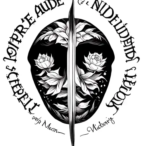 christian inspired with latin writ "sapere aude" and "mindfulness" tattoo design idea
