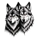 Male And Female Wolf tattoo design idea