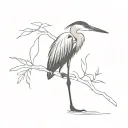 blue heron silhouette tattoo design idea