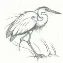 blue heron silhouette tattoo design idea