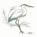 blue heron silhouette tattoo design idea