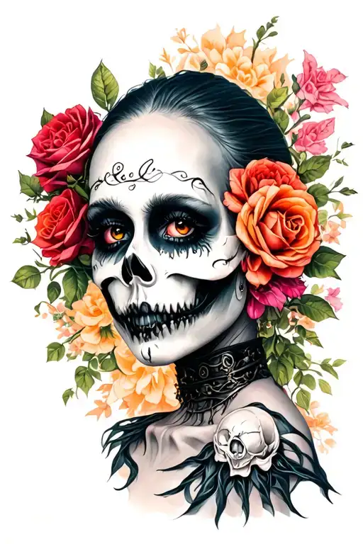 Collarbone goth emo tattoo design idea