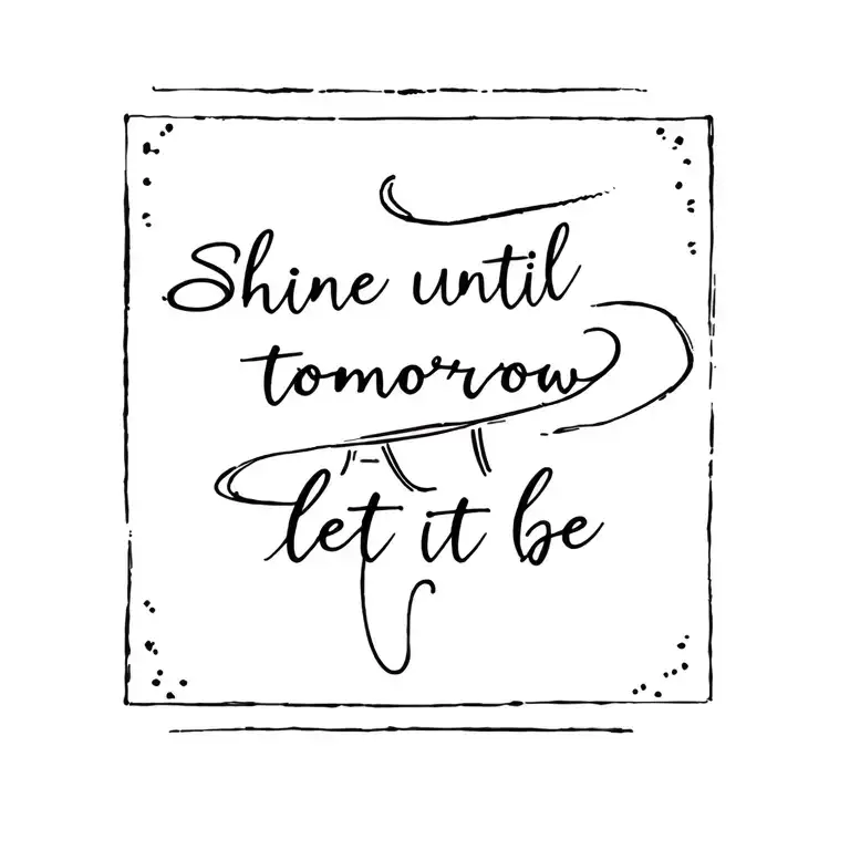 "Shine until tomorrow let it be" floppy hat adorned tattoo design idea