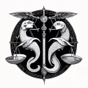 Libra with aquarius and pisces zodiac sign tattoo design idea