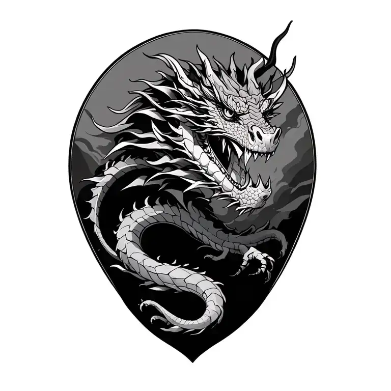 dragon wrapped round tattoo design idea
