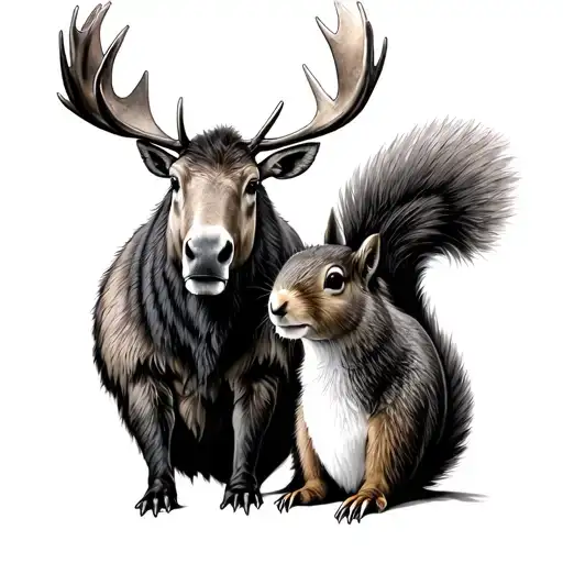 sam and dean from supernatural being a moose and a squirrel  tattoo design idea