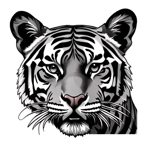 tiger face tattoo design idea