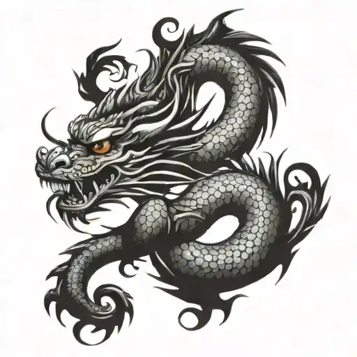 Chinese Dragon Wrap Around Leg Tattoo Design Idea tattoo design idea