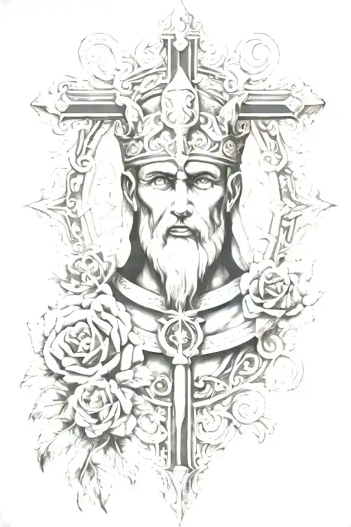 Roman Catholic tattoo design idea