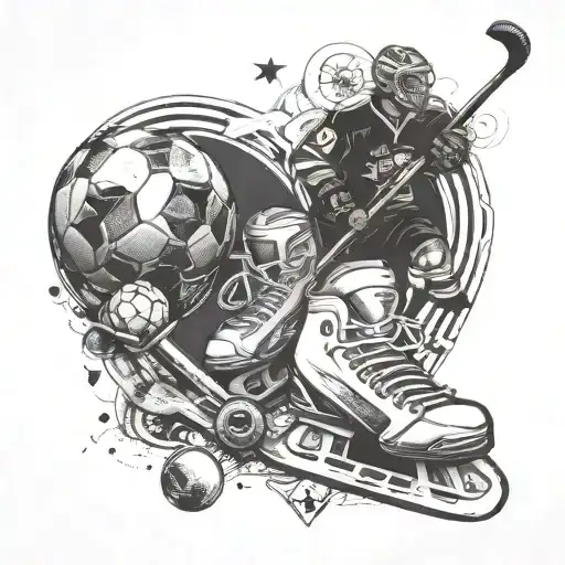 sports, hockey, soccer, love, life tattoo design idea
