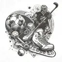 sports, hockey, soccer, love, life tattoo design idea