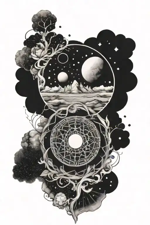 Meaningful universe tattoo design idea