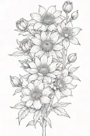 Chrysanthemum, Aster, Snowdrop, and Hellebore simple - no leaves tattoo design idea